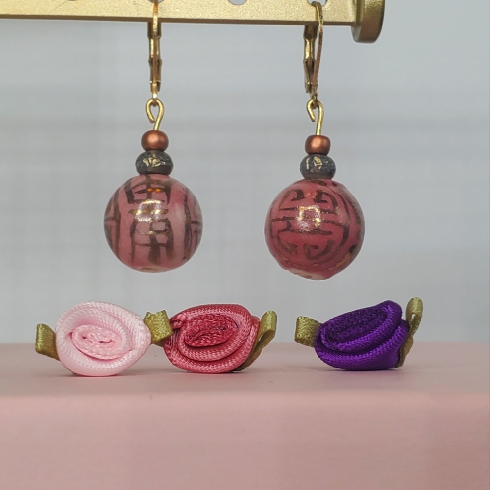 Lever-back Asian Style earrings
